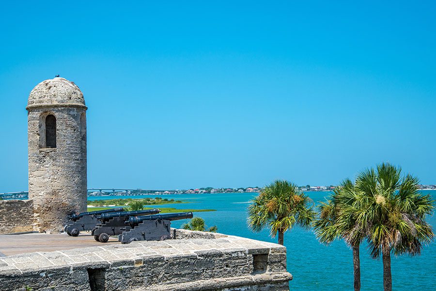Contact - View of St. Augustine, Florida at the Castillo De San Marcos National Monument on a Sunny
